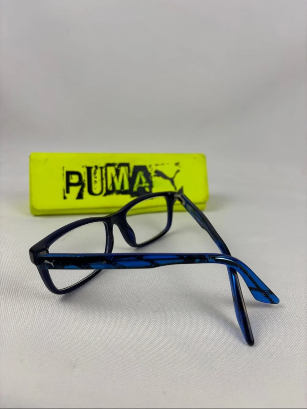 Kids Puma Blue Rectangle Eyeglasses Frames Only with Case